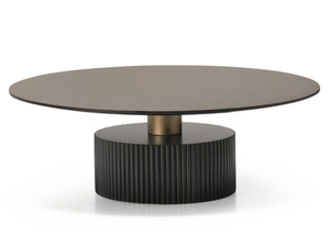 SHORT N09 - Low round wood veneer coffee table _ SCAPPINI & C